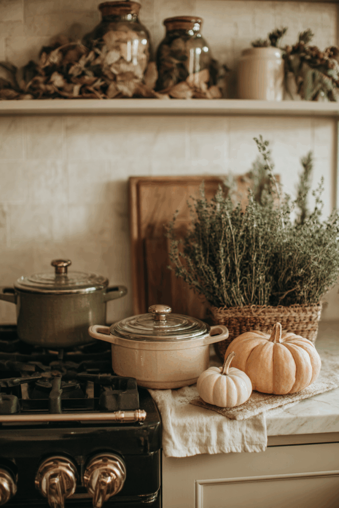 Cozy autumn kitchen scene