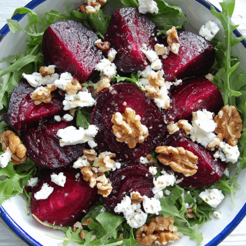 warm beet salad with goat cheese