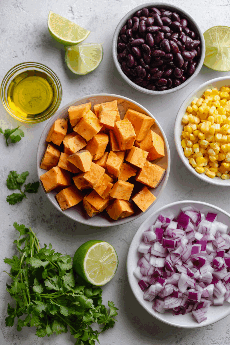 Roasted Sweet Potato & Black Bean Salad with Lime Dressing - Maison ...