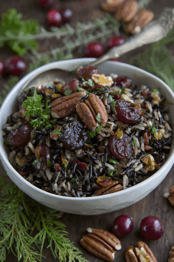 wild rice salad with grapes