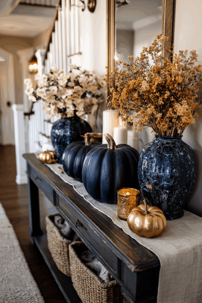 35 Cozy Blue Fall Decor Ideas You’ll Absolutely Love - Maison Muse Living