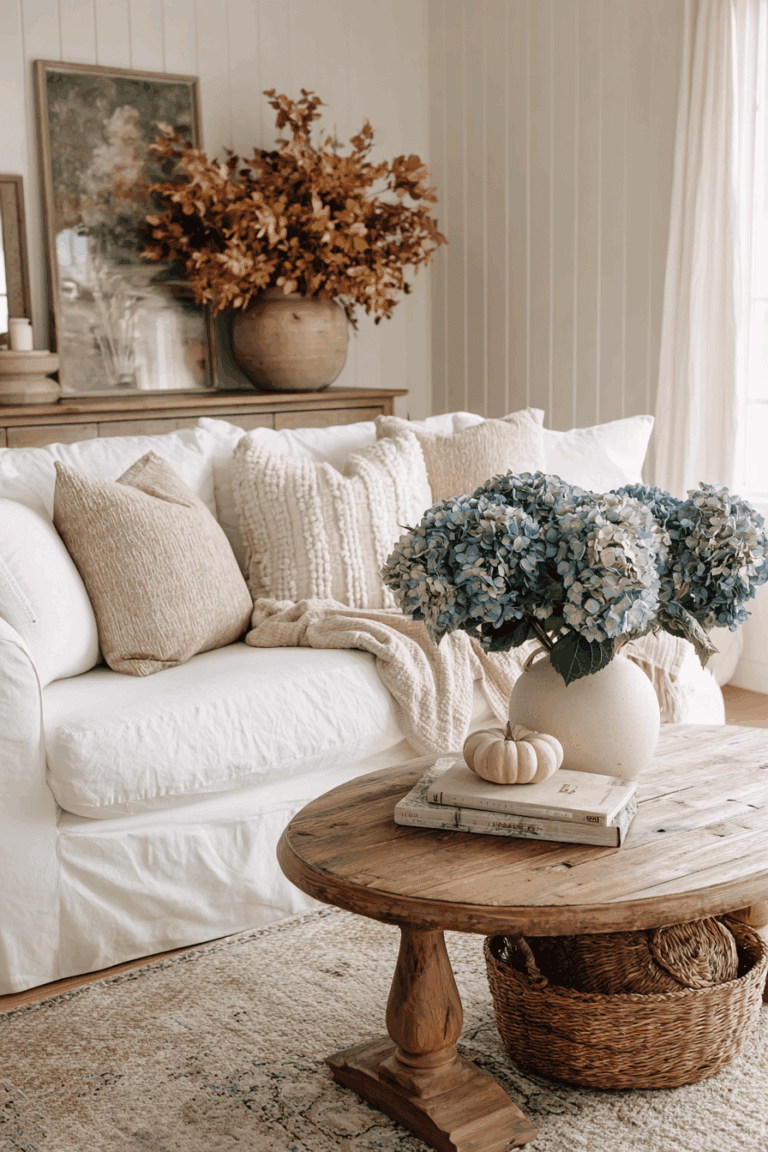 35 Cozy Blue Fall Decor Ideas You’ll Absolutely Love - Maison Muse Living