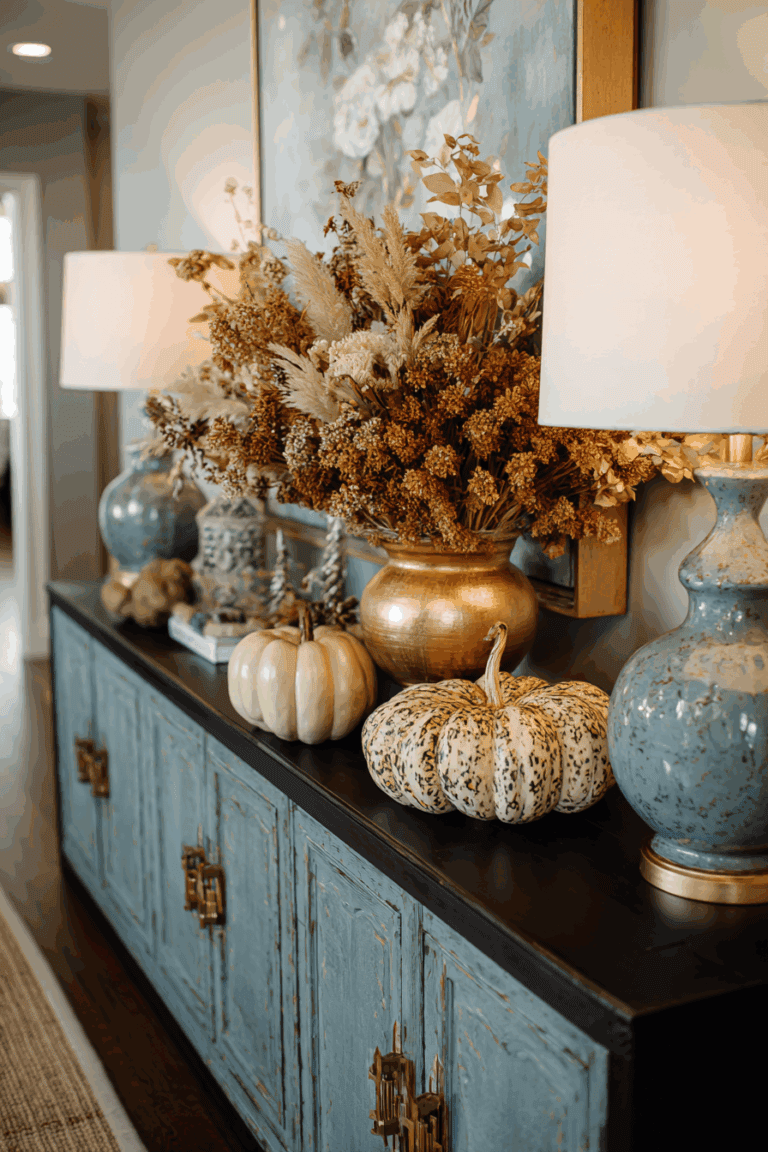 35 Cozy Blue Fall Decor Ideas You’ll Absolutely Love - Maison Muse Living