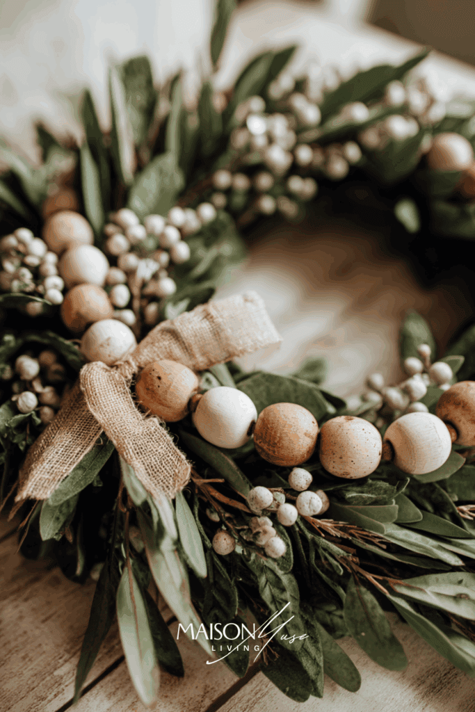 Nature First Christmas Wreath with wood