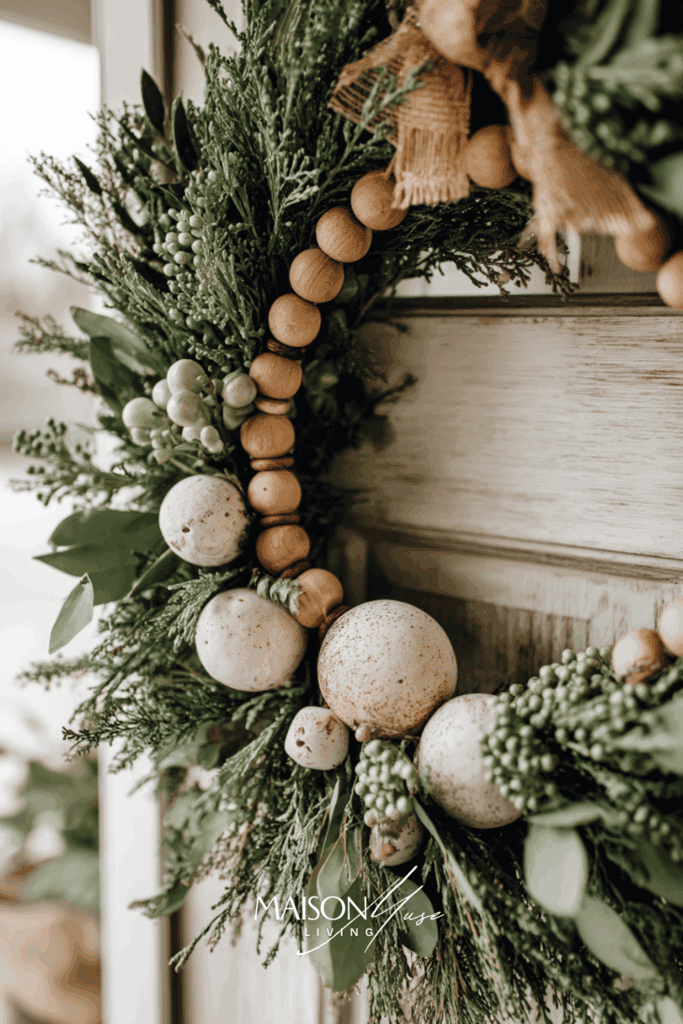 Nature First Christmas Wreath with wood
