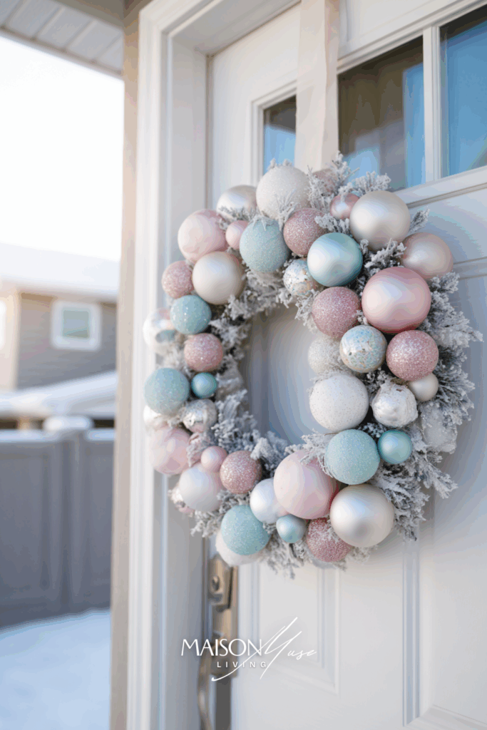 Frosted Pastel Christmas Wreath