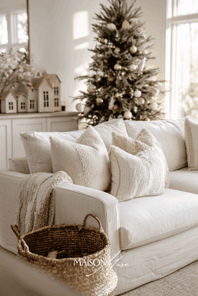quiet luxury Christmas living room