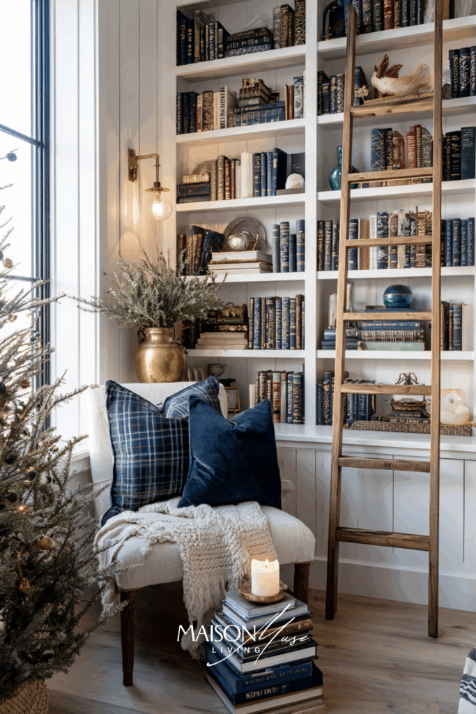 library style Christmas corner