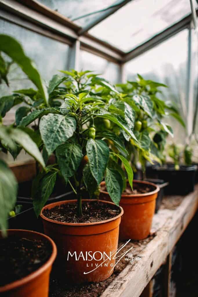 Hot pepper plants