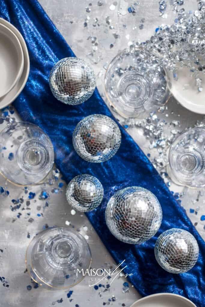 Cobalt, silver and icy shimmer new year's eve color palette