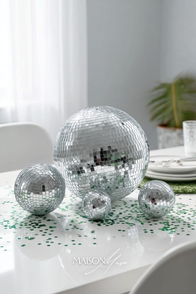 disco balls on a table
